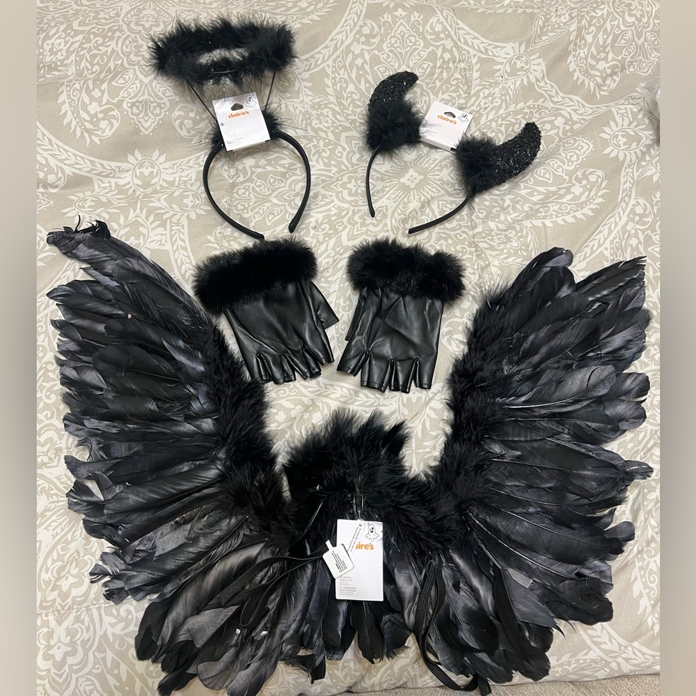 Black Feather Angel Costume Set